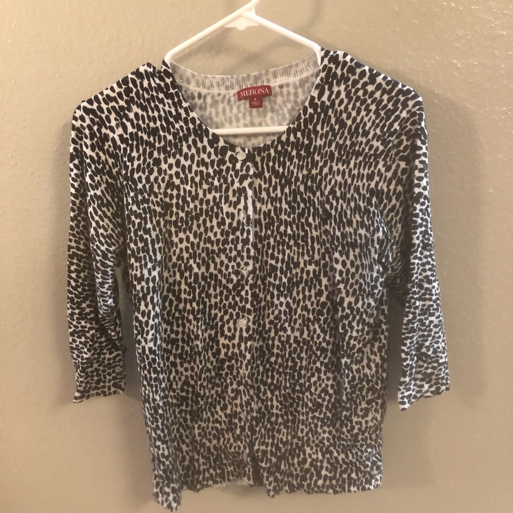 Black & white print cardigan